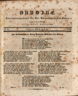 Sundine Mittwoch 29. Juli 1840