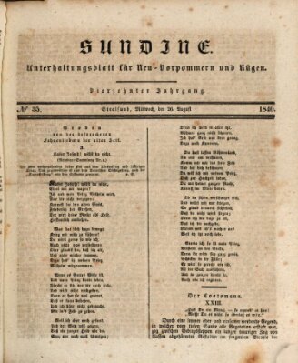 Sundine Mittwoch 26. August 1840