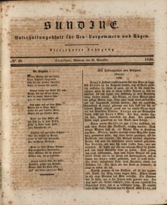 Sundine Mittwoch 25. November 1840