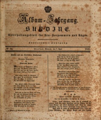 Sundine Wednesday 7. April 1841