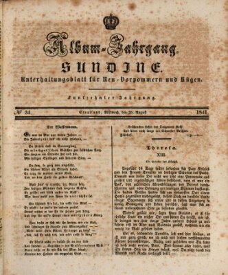 Sundine Mittwoch 25. August 1841