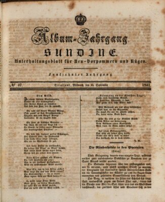 Sundine Mittwoch 15. September 1841