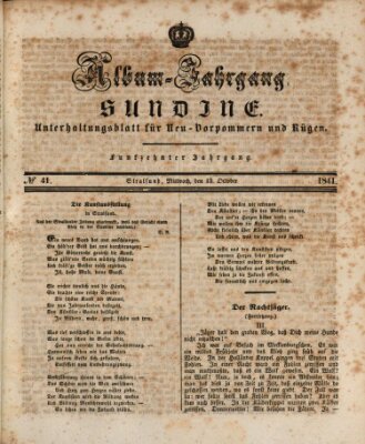 Sundine Mittwoch 13. Oktober 1841