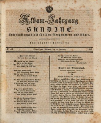 Sundine Mittwoch 10. November 1841