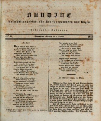 Sundine Mittwoch 5. Oktober 1842