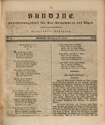 Sundine Mittwoch 25. Januar 1843