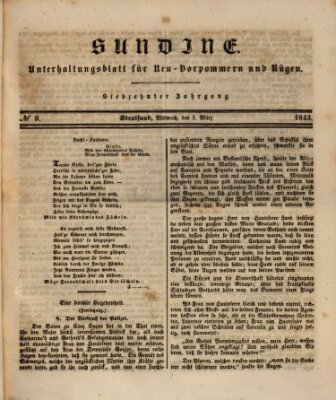 Sundine Mittwoch 1. März 1843