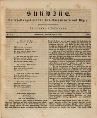 Sundine Mittwoch 22. März 1843