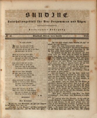 Sundine Mittwoch 6. Dezember 1843