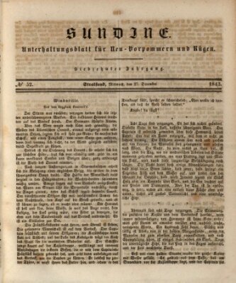 Sundine Mittwoch 27. Dezember 1843