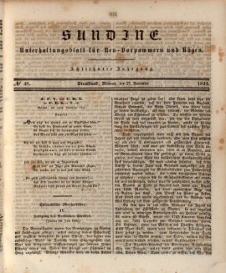 Sundine Mittwoch 27. November 1844