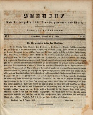 Sundine Mittwoch 8. Januar 1845