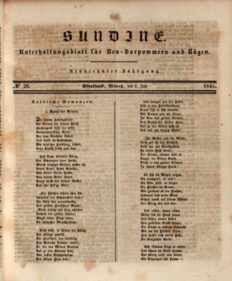 Sundine Mittwoch 2. Juli 1845