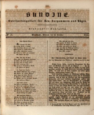 Sundine Mittwoch 24. Dezember 1845