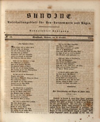 Sundine Mittwoch 31. Dezember 1845