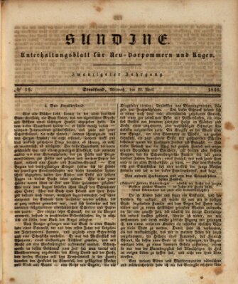 Sundine Wednesday 22. April 1846