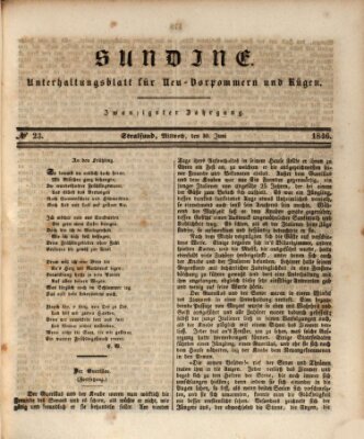 Sundine Mittwoch 10. Juni 1846