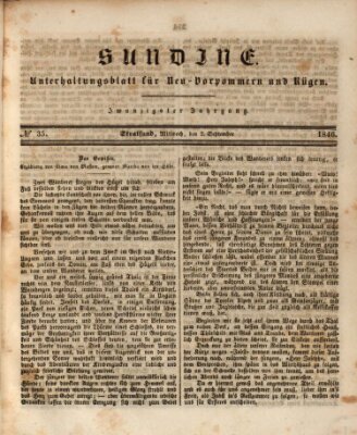 Sundine Mittwoch 2. September 1846