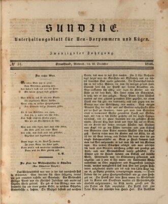 Sundine Mittwoch 23. Dezember 1846