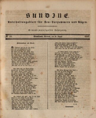 Sundine Mittwoch 25. August 1847