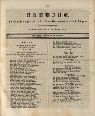 Sundine Mittwoch 10. November 1847