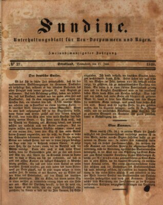 Sundine Samstag 17. Juni 1848