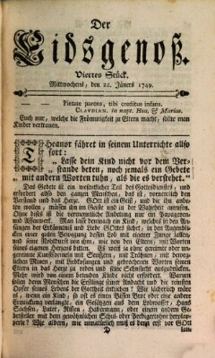 Der Eidsgenoß Mittwoch 22. Januar 1749