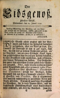 Der Eidsgenoß Mittwoch 29. Januar 1749