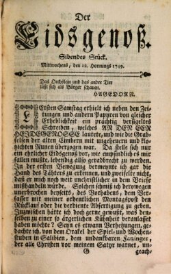 Der Eidsgenoß Mittwoch 12. Februar 1749