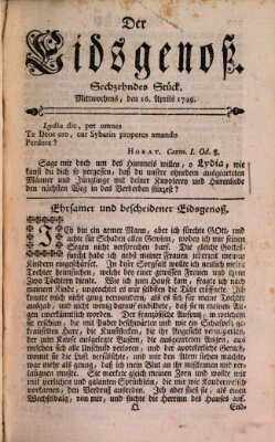 Der Eidsgenoß Mittwoch 16. April 1749