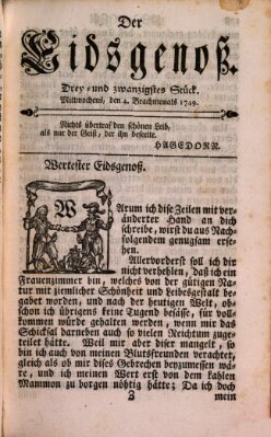 Der Eidsgenoß Mittwoch 4. Juni 1749