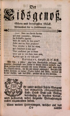 Der Eidsgenoß Mittwoch 10. September 1749