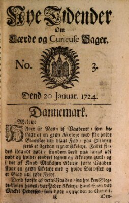 Nye tidender om laerde og curieuse sager Donnerstag 20. Januar 1724