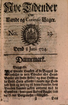 Nye tidender om laerde og curieuse sager Donnerstag 8. Juni 1724