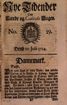 Nye tidender om laerde og curieuse sager Donnerstag 20. Juli 1724