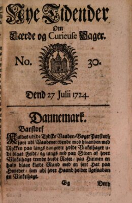 Nye tidender om laerde og curieuse sager Donnerstag 27. Juli 1724