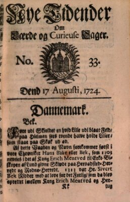 Nye tidender om laerde og curieuse sager Donnerstag 17. August 1724