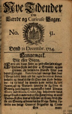 Nye tidender om laerde og curieuse sager Donnerstag 21. Dezember 1724