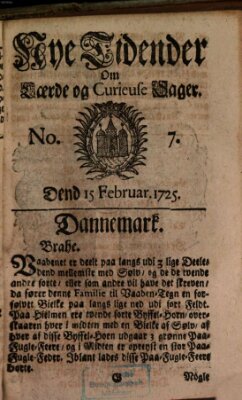 Nye tidender om laerde og curieuse sager Donnerstag 15. Februar 1725