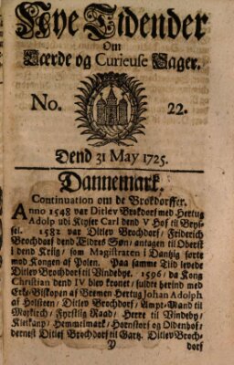 Nye tidender om laerde og curieuse sager Donnerstag 31. Mai 1725