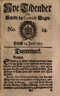 Nye tidender om laerde og curieuse sager Donnerstag 14. Juni 1725