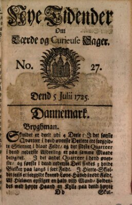 Nye tidender om laerde og curieuse sager Donnerstag 5. Juli 1725