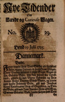 Nye tidender om laerde og curieuse sager Donnerstag 19. Juli 1725