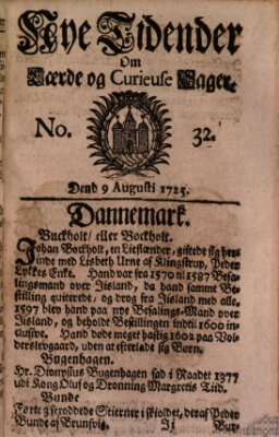 Nye tidender om laerde og curieuse sager Donnerstag 9. August 1725