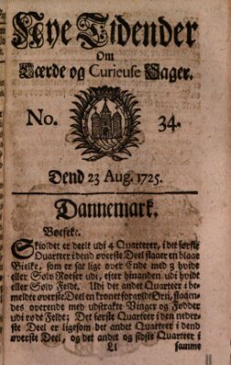 Nye tidender om laerde og curieuse sager Donnerstag 23. August 1725