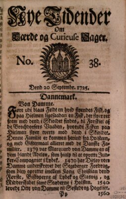 Nye tidender om laerde og curieuse sager Donnerstag 20. September 1725