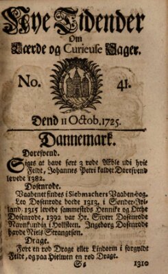 Nye tidender om laerde og curieuse sager Donnerstag 11. Oktober 1725