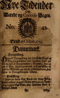 Nye tidender om laerde og curieuse sager Donnerstag 18. Oktober 1725