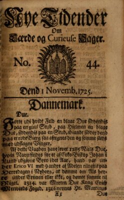 Nye tidender om laerde og curieuse sager Donnerstag 1. November 1725