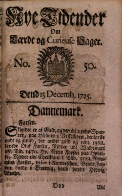 Nye tidender om laerde og curieuse sager Donnerstag 13. Dezember 1725